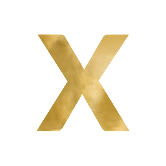 Tükör betű x arany 58x60 cm