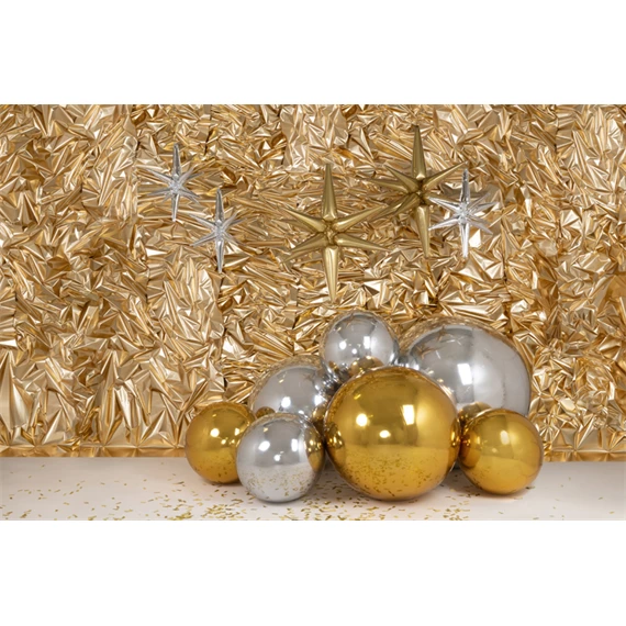 Felfújható tükörgömb, arany, kb. 90 cm