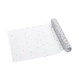 Tüll asztali futó csillagokkal, 0,35 cm x 9 m