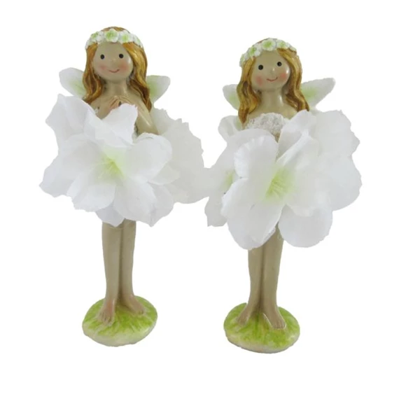 Tündér sziromruhában, virágkoszorúval 7x6x11,5 cm 2féle