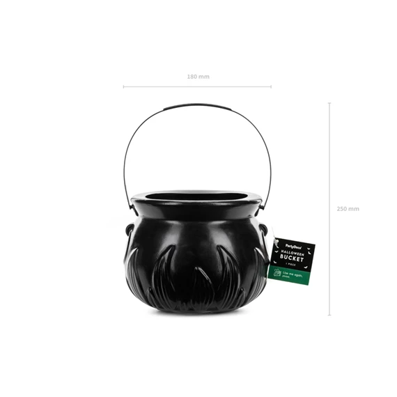 Üst edény vödör 18x13,5 cm fekete