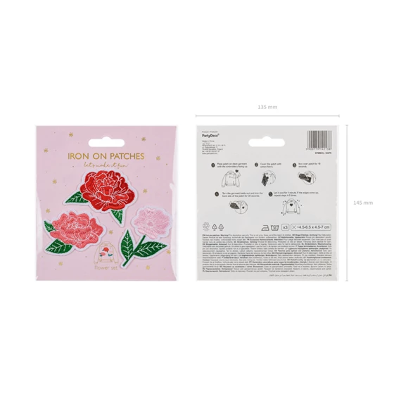 Vasalható matrica virágok, mix, 4,5-6,5x4,5-7 cm S/3