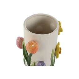 Váza virágok dísszel 17x18x26 cm