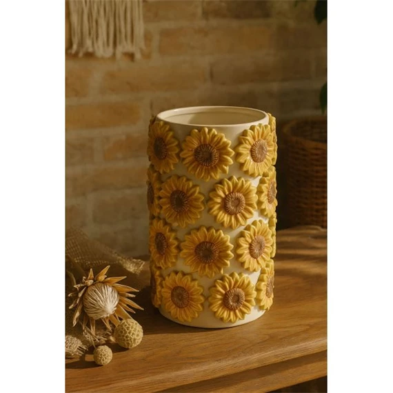 Váza virágokkal 19x19x30 cm