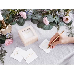 Vendégkönyv esküvői tanácsok doboz 9,5x9,5x6 cm angol nyelvű változat