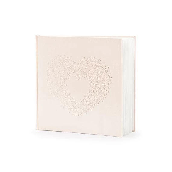 Vendégkönyv papír 20,5x20,5cm világos rózsaszín