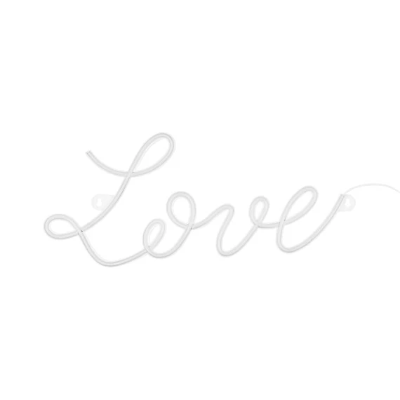 Világító LOVE felirat LED hálózati adapterrel, műanyag 61x27,4cm fehér