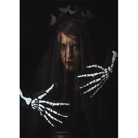 Világító kesztyű fekete s/m méret