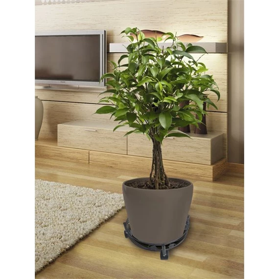 Virágalátét gurulós, levélmintával 32 cm