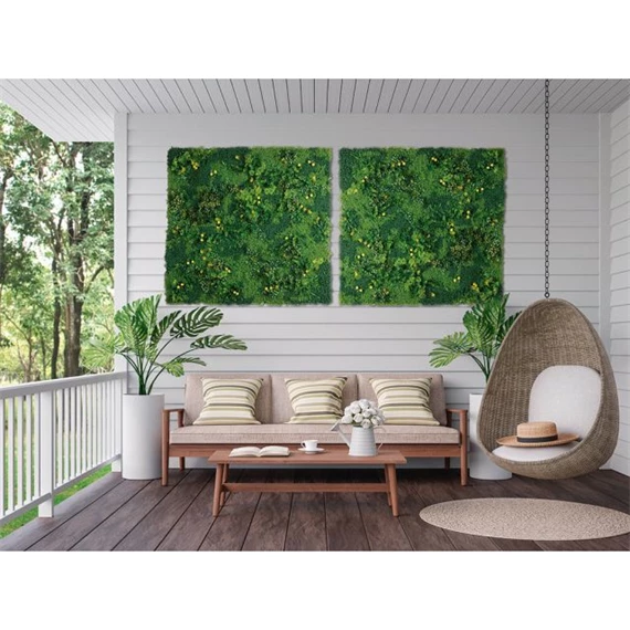 Zöldfal mohára emlékeztető növényekkel 1x1 m